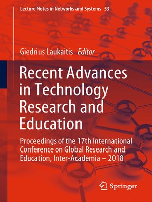 cover image of Recent Advances in Technology Research and Education